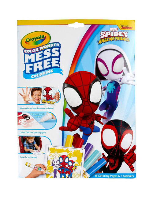 Load image into Gallery viewer, Crayola Spiderman Color Wonder Coloring Set 18 Mess Free Pages for Kids
