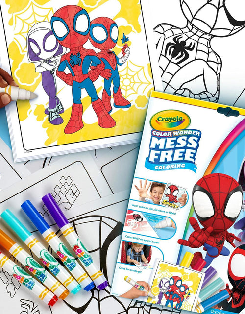 Load image into Gallery viewer, Crayola Spiderman Color Wonder Coloring Set 18 Mess Free Pages for Kids
