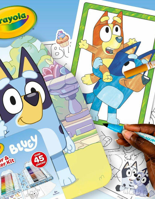 Load image into Gallery viewer, Crayola Bluey Art Kit for Kids 45pcs Coloring Book Stickers 4+
