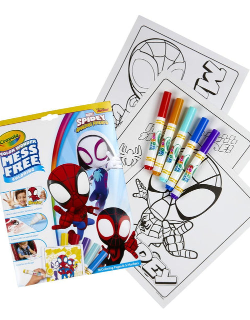 Load image into Gallery viewer, Crayola Spiderman Color Wonder Coloring Set 18 Mess Free Pages for Kids
