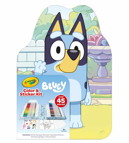 Crayola Bluey Art Kit for Kids 45pcs Coloring Book Stickers 4+