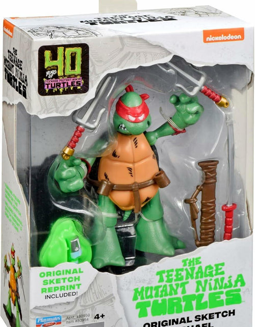 Load image into Gallery viewer, TMNT Raphael Classic Sketch Turtle Figure Green Plastic Cartoon 4"
