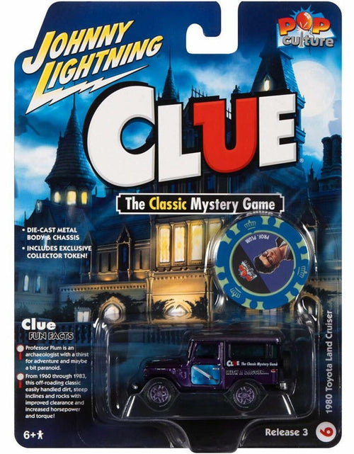 Load image into Gallery viewer, Johnny Lightning 1/64 1980 Toyota Land Cruiser CLUE Purple Diecast Car
