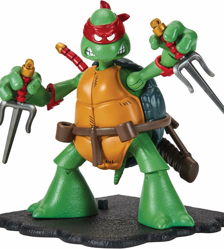 TMNT Raphael Classic Sketch Turtle Figure Green Plastic Cartoon 4"