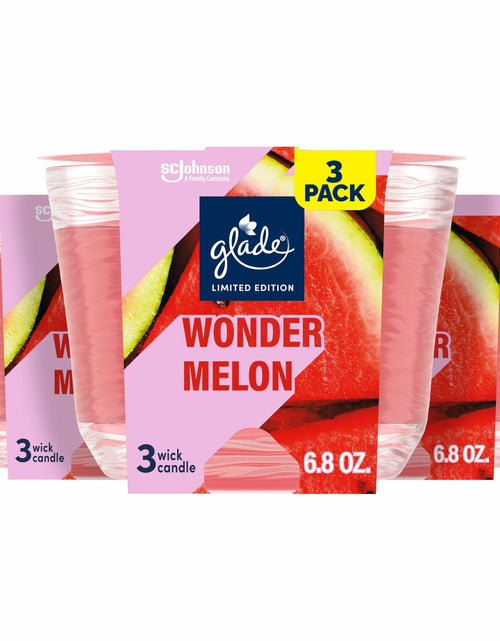 Load image into Gallery viewer, Glade 3-Wick Scented Candle Jar Wonder Melon Pink 6.8oz 3 Count
