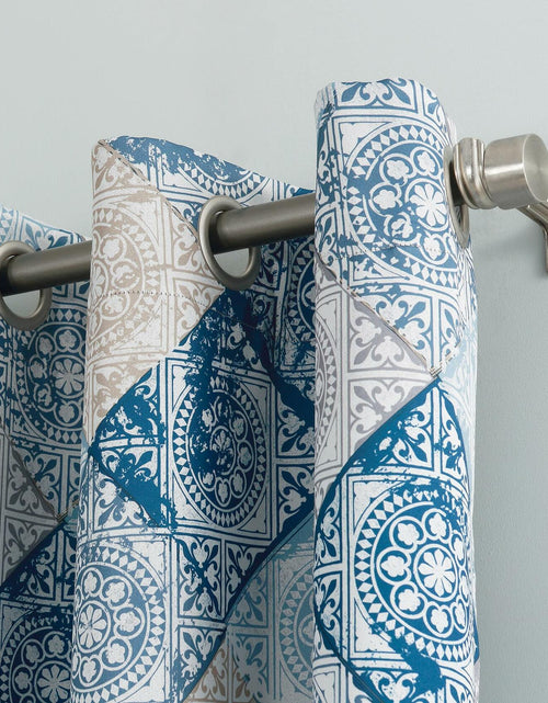 Load image into Gallery viewer, Sun Zero Reardon Global Medallion Efficient Grommet Curtain Panel 54x84 Indigo
