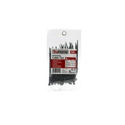 Load image into Gallery viewer, TruHome Mr. Brands Black Cable Tie 4'' 100ct
