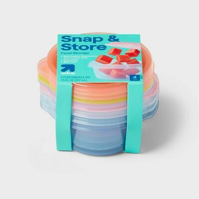 Load image into Gallery viewer, up&amp;up Round Food Storage Container 7.5oz 4pk Multicolor Polypropylene
