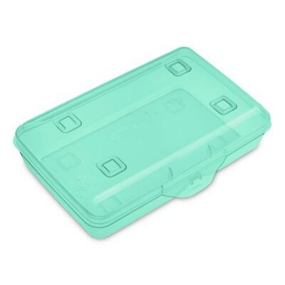 Load image into Gallery viewer, Sterilite Flat Top Pencil Box Green Tint Plastic Storage Case
