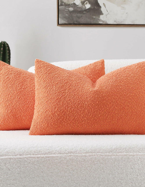 Load image into Gallery viewer, FUTEI Pack of 2 Orange Decorative Throw Pillow Covers 12x20 Inch Soft Cozy
