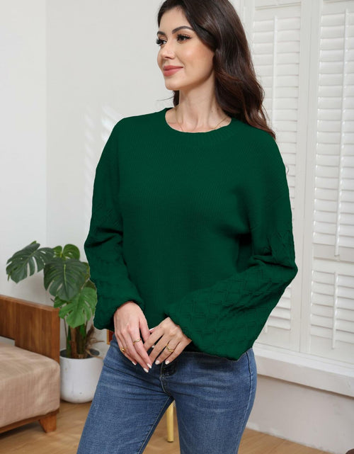 Load image into Gallery viewer, LISILONG Women's Long Sleeve Pullover Sweater Chunky Knit Green L
