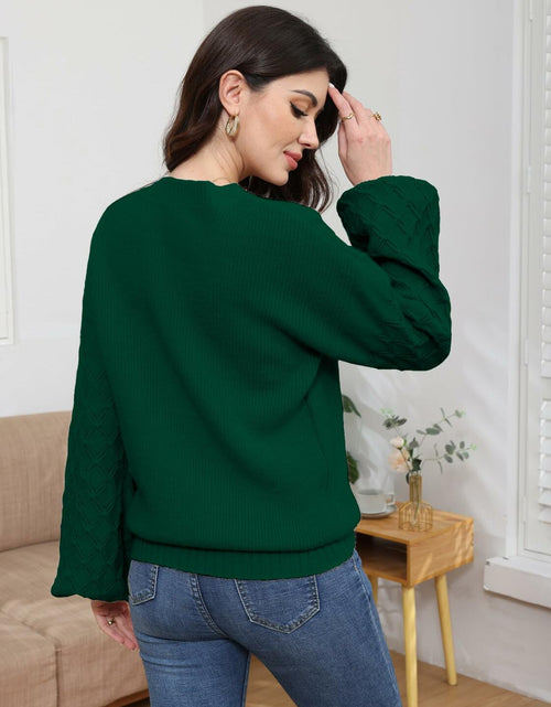 Load image into Gallery viewer, LISILONG Women's Long Sleeve Pullover Sweater Chunky Knit Green L

