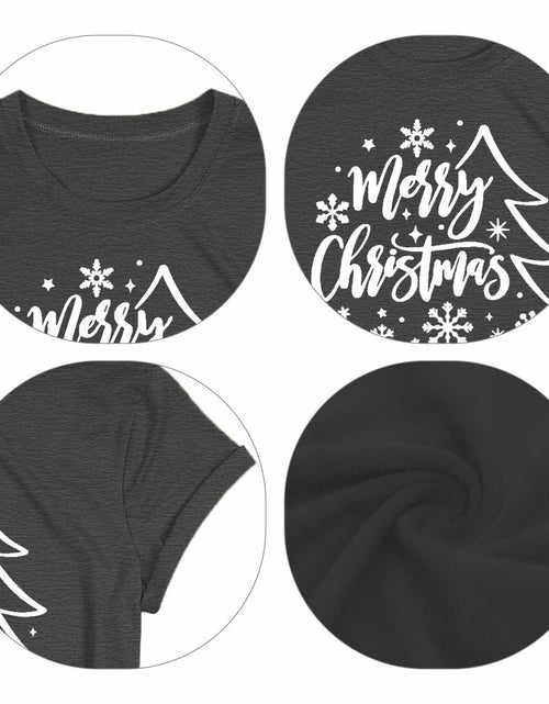Load image into Gallery viewer, PQZ Christmas Tree Tee Shirt Women Loose Casual Top Grey1 Size M
