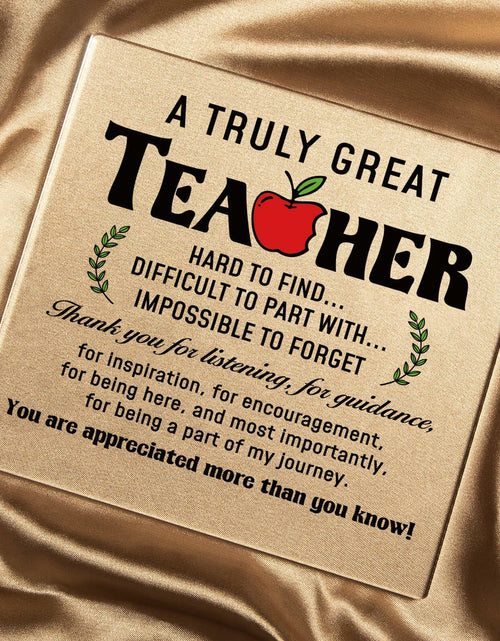 Load image into Gallery viewer, Afterprints Teacher Appreciation Acrylic Plaque with Wooden Base Thank You Gift
