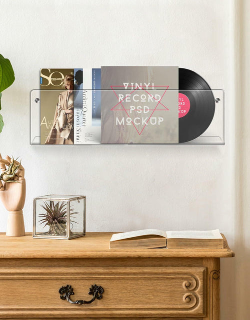 Load image into Gallery viewer, Vinyl Record Shelf Wall Mount Acrylic Floating Wall Shelf Clear 12 Inch
