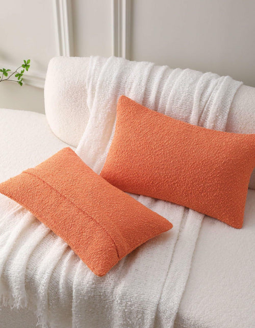 Load image into Gallery viewer, FUTEI Pack of 2 Orange Decorative Throw Pillow Covers 12x20 Inch Soft Cozy
