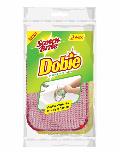 Load image into Gallery viewer, Scotch-Brite Dobie Scrub &amp; Wipe Cloth Microfiber Yellow 5.9x3.9in 2 Pack
