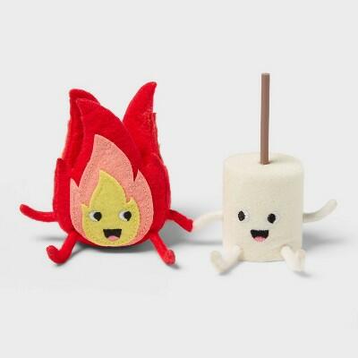 Load image into Gallery viewer, Sun Squad Felt Fire and Marshmallow Duo Summer Figurines
