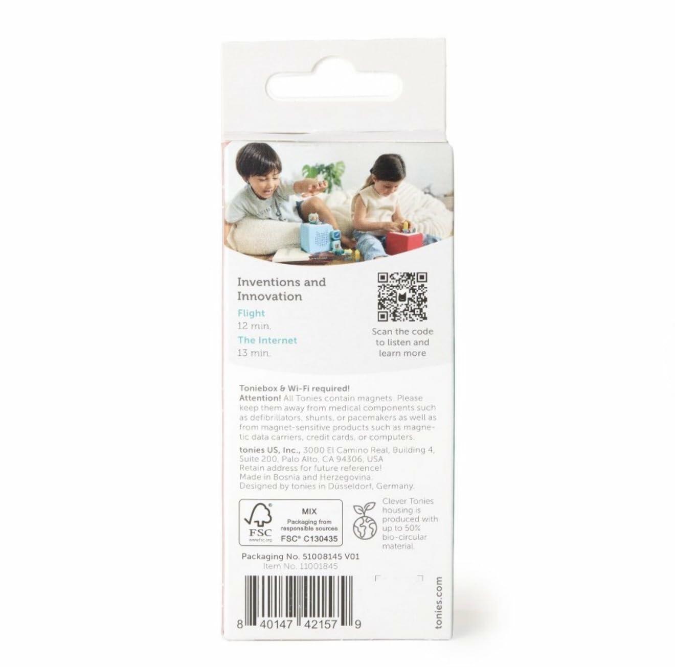 Tonies Inventions Flight & Internet Clever 2 Pack Audio Learning Kids