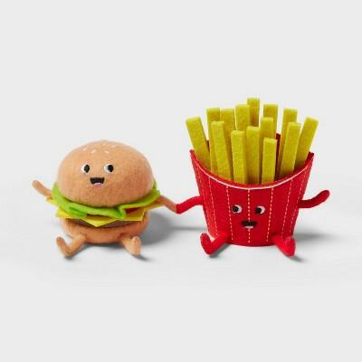 Load image into Gallery viewer, Sun Squad Felt Duo Cheeseburger and Fries Summer Figurines
