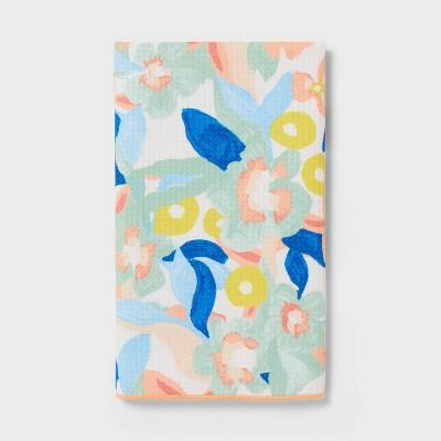 Load image into Gallery viewer, Room Essentials™ Waffle Abstract Floral Hand Towel Multicolor
