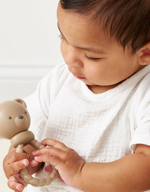 Load image into Gallery viewer, Itzy Ritzy Silicone Rattle Toy Bear Soft Jingle Handle 3+ Months
