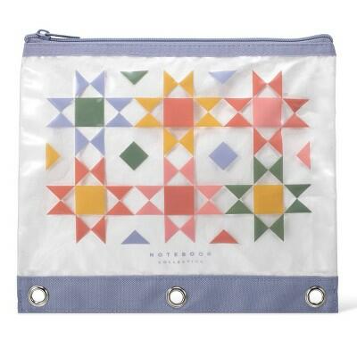 Load image into Gallery viewer, Notebook Collective Quilted Geo Pattern Double Layer Binder Pouch
