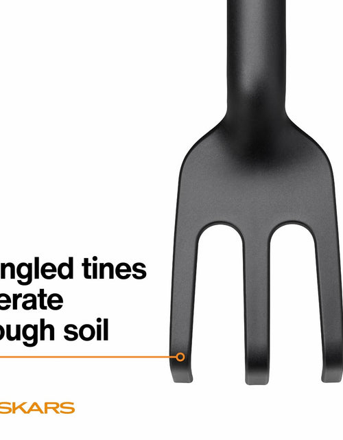 Load image into Gallery viewer, Fiskars Eco Cultivator Wide Angled Tines Ergonomic Handle Black
