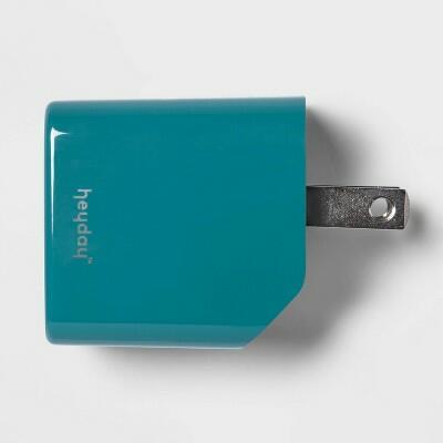 Load image into Gallery viewer, heyday 2-Port 20W USB-A USB-C Wall Charger Bright Teal

