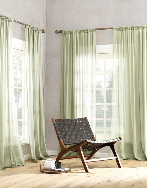 Load image into Gallery viewer, Archaeo Cotton Sheer Curtain 50x63 Moss Green 1 Panel
