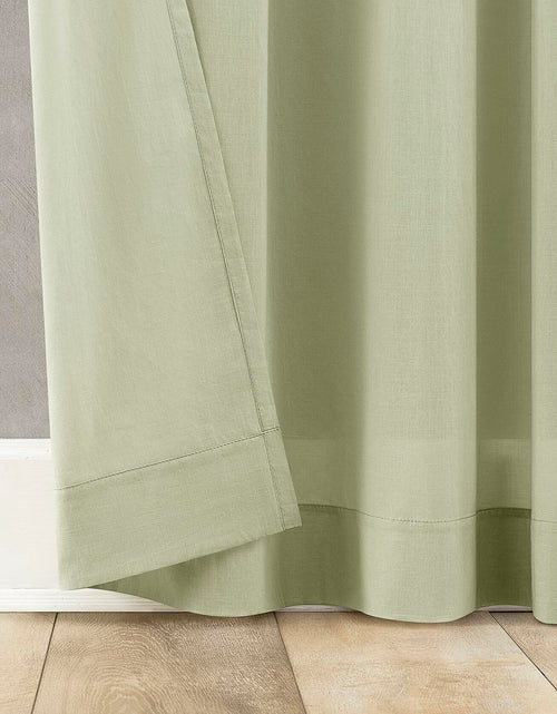 Load image into Gallery viewer, Archaeo Cotton Sheer Curtain 50x63 Moss Green 1 Panel

