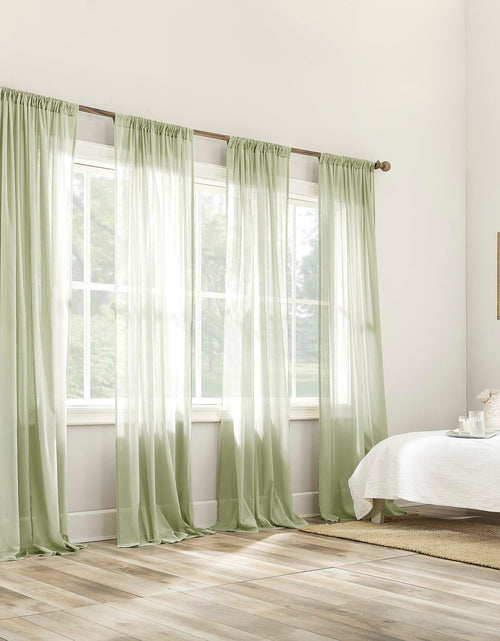 Load image into Gallery viewer, Archaeo Cotton Sheer Curtain 50x63 Moss Green 1 Panel
