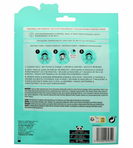 Oh K! Hydrogel Mask Moisturizing Face Sheet Hyaluronic Acid 1 Pc Marine
