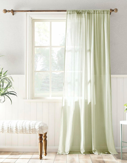 Load image into Gallery viewer, Archaeo Cotton Sheer Curtain 50x63 Moss Green 1 Panel
