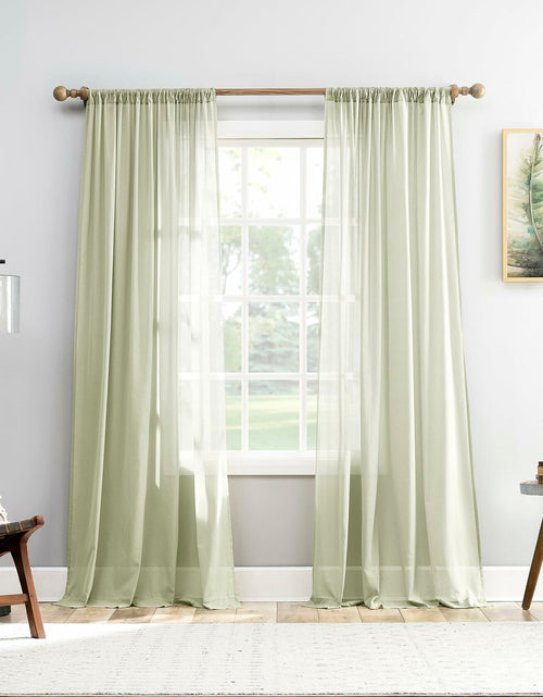 Load image into Gallery viewer, Archaeo Cotton Sheer Curtain 50x63 Moss Green 1 Panel
