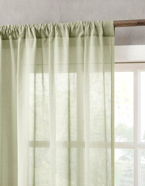 Load image into Gallery viewer, Archaeo Cotton Sheer Curtain 50x63 Moss Green 1 Panel
