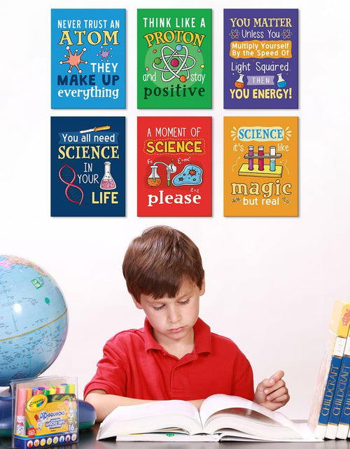 Load image into Gallery viewer, KAIRNE Science Classroom Signs Set of 6 12x16in Framed Chemistry Decor
