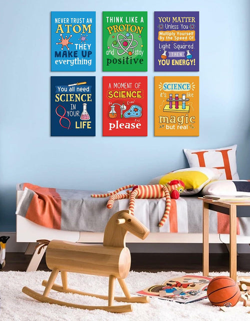 Load image into Gallery viewer, KAIRNE Science Classroom Signs Set of 6 12x16in Framed Chemistry Decor
