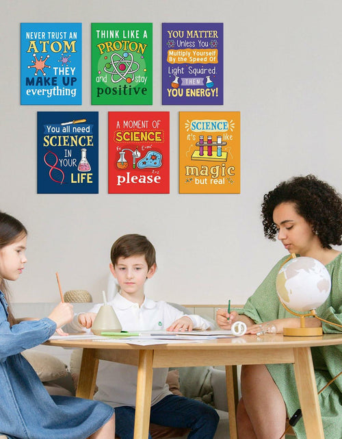 Load image into Gallery viewer, KAIRNE Science Classroom Signs Set of 6 12x16in Framed Chemistry Decor
