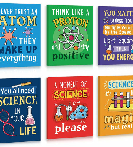 KAIRNE Science Classroom Signs Set of 6 12x16in Framed Chemistry Decor
