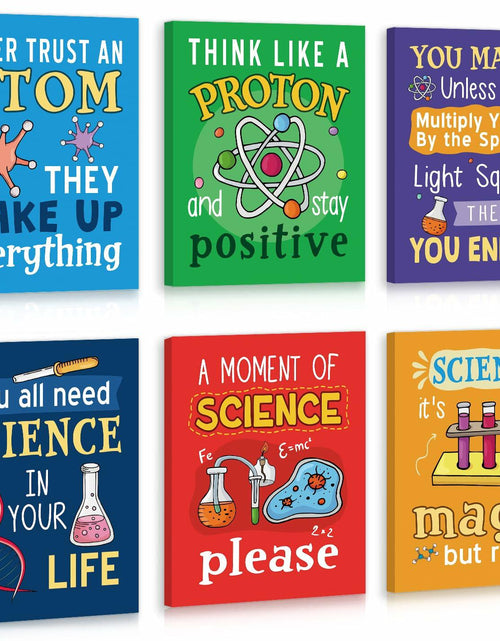 Load image into Gallery viewer, KAIRNE Science Classroom Signs Set of 6 12x16in Framed Chemistry Decor
