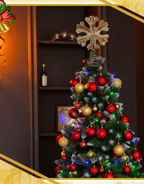 Load image into Gallery viewer, Cinnvoice Snowflake Christmas Tree Topper 11" Champagne Gold Glitter
