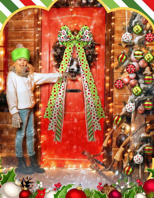 Load image into Gallery viewer, Knitgrip Christmas Tree Topper Bow Set 14 Pcs Lime Green 2.4 Inch
