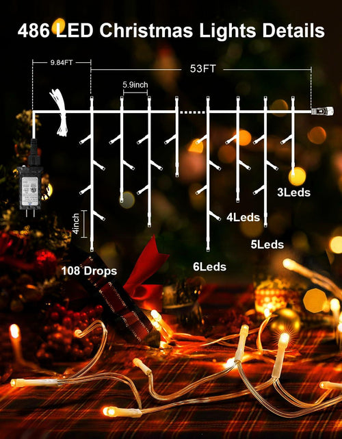 Load image into Gallery viewer, [Like New] JIXXULVU 2 Pack 53FT 486 LED Outdoor Waterproof Timer 8 Modes Warm White
