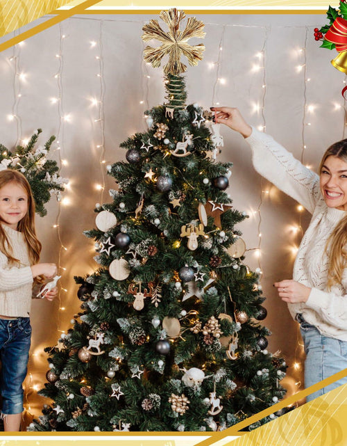 Load image into Gallery viewer, Cinnvoice Snowflake Christmas Tree Topper 11" Champagne Gold Glitter
