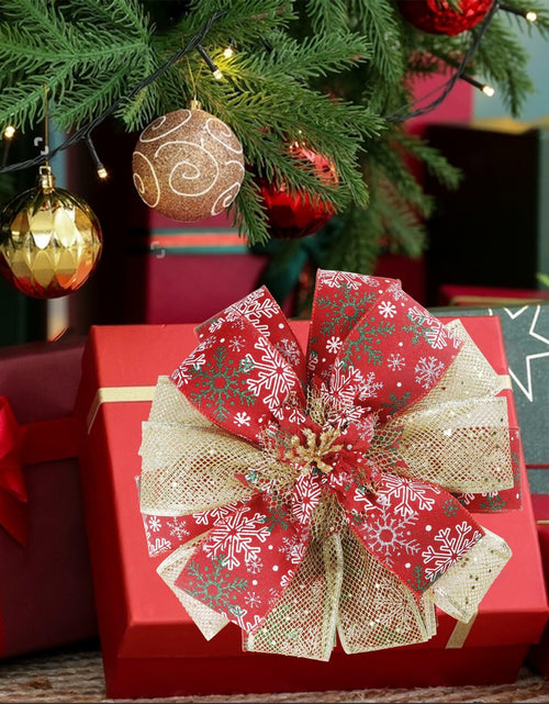 Load image into Gallery viewer, Filltown Christmas Tree Topper Bow 53x13 Inch Grey Silver Xmas Decor
