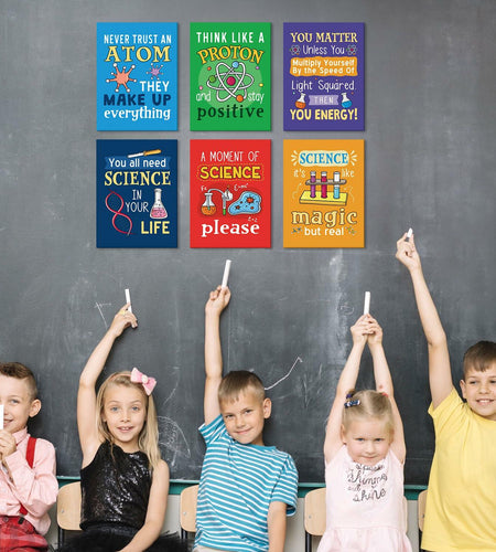 KAIRNE Science Classroom Signs Set of 6 12x16in Framed Chemistry Decor