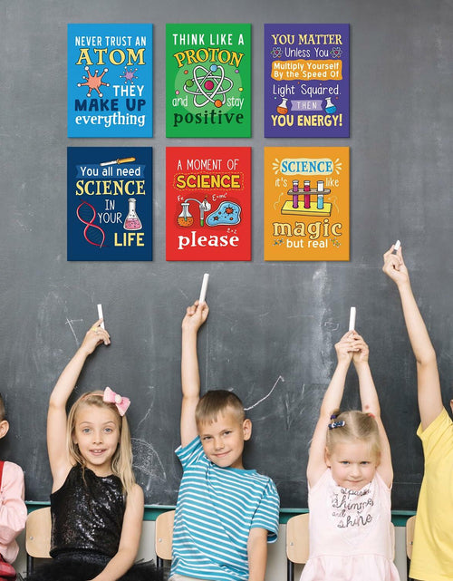 Load image into Gallery viewer, KAIRNE Science Classroom Signs Set of 6 12x16in Framed Chemistry Decor
