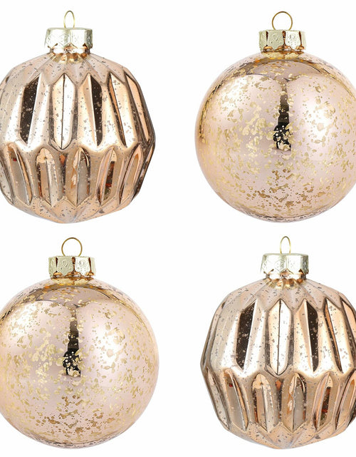 Load image into Gallery viewer, Jumbo Mercury Rose Gold Christmas Ornaments 6" Shatterproof Set of 2
