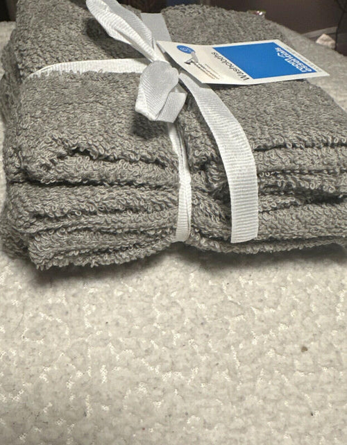 Load image into Gallery viewer, Room Essentials Washcloths Light Gray Pack 12x12 Inches 12 Count
